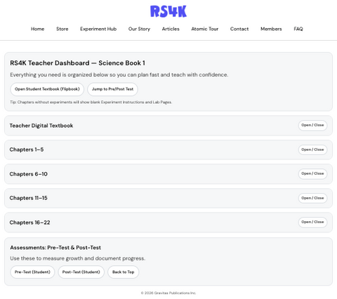 Science Book 1 – The Right Start for Science (Digital Teaching Dashboard)