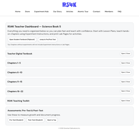 Science Book 5 – The Bridge to Advanced Science (Digital Teaching Dashboard)